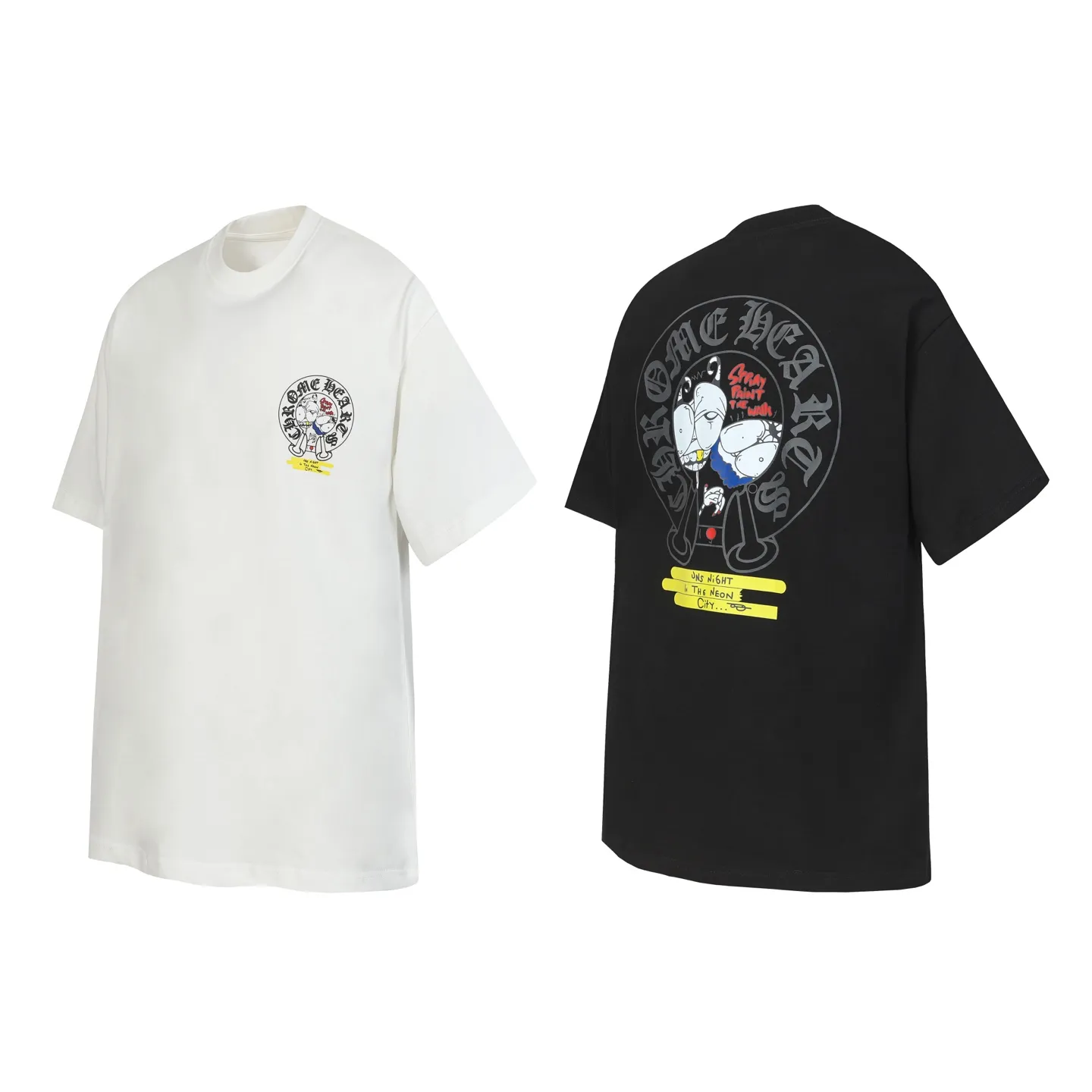P150 Chrome Hearts CH Chrome Hearts colorful horseshoe Sanskrit city limited letter printed short-sleeved T-shirt Printed with direct injection imported machine Hardware and accessories are all milled and customized Correctly configured Black 2025 Chrome Hearts authentic packaging 260 grams of custom-dyed double yarn cotton Large version Loose and stylish Different from low version slim and long version The upper body stretches the hips 100% commitment: top quality Not fast food The highest version on the market Top quality - different from the ordinary versions on the market If you care about quality, you should also respect the price. Absolutely 0 after-sales service and 0 return rate so far. It’s hard not to love the style - 260g double yarn cotton custom dyed fabric - Correct high-density main mark, washed tag, hand-sewn